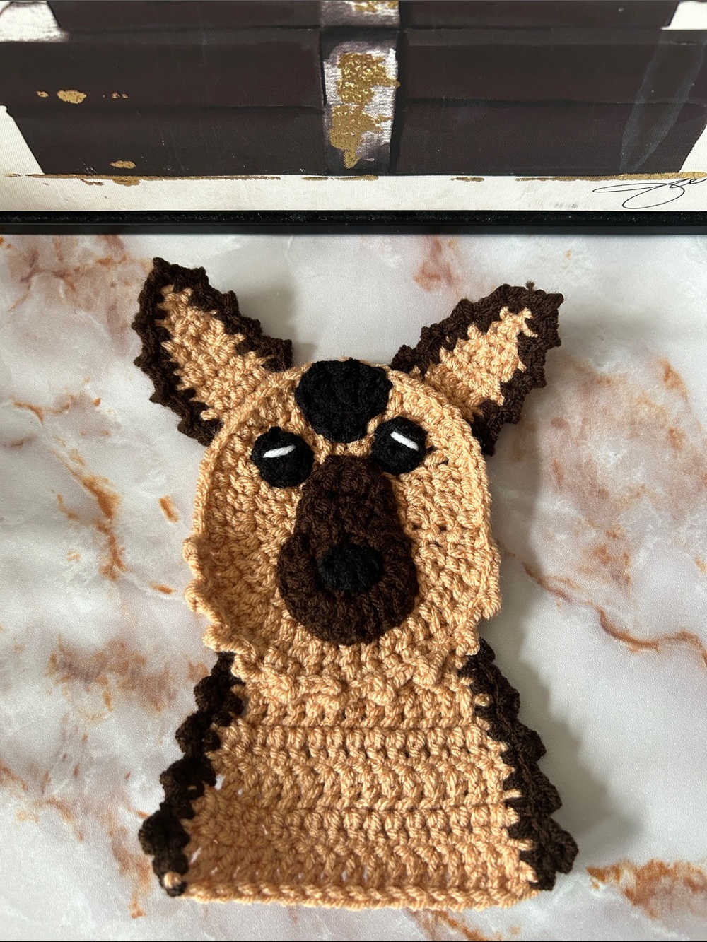 1 Handmade Crochet German Shepherd appliqué